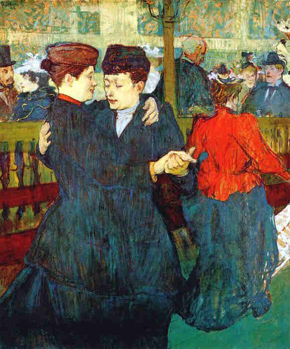 2 femmes dansant au Moulin Rouge  par Toulouse lautrec