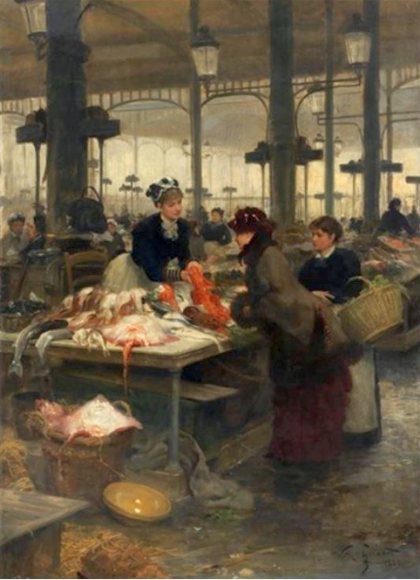 March&eacute; aux poissons aux  Halles par Victor Gabrile Gilbert