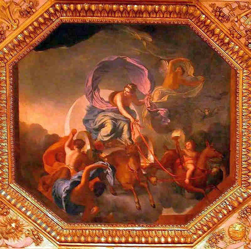 La nuit, ou Diane, dans la galerie d'Apollon, au Louvre par Charles Lebrun