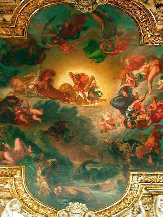 Apollon vainqueur du serpent Python dans la galerie d'Apollon au Louvre