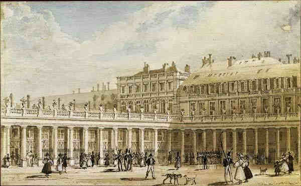 Le Palais Royal en 1829 par Frederick Nash