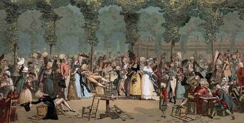 Foule dans les Jardins du Palais Royal