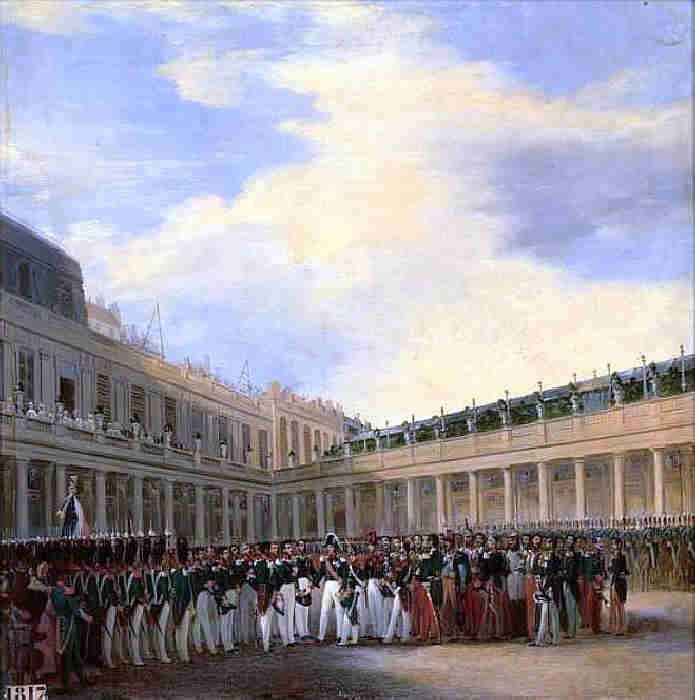 Revue de la Garde NAtionale au Palais Royal de Paris en  1817