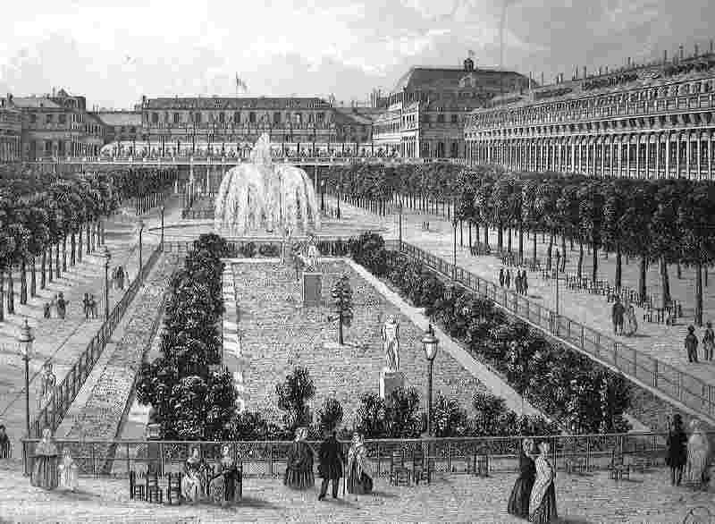 Le jardin du Palais Royal au 19e si&egrave;cle