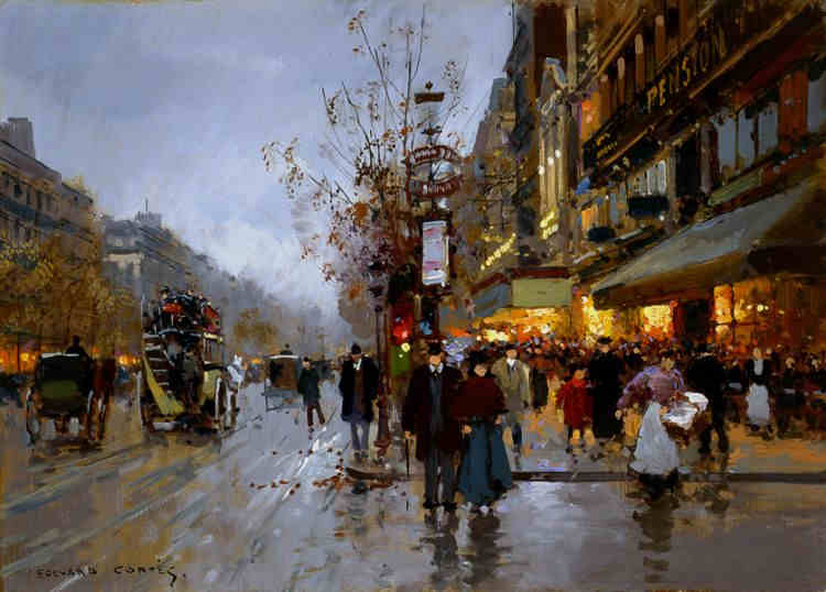 Les grands boulevards, &agrave; Paris, par Edouard L&eacute;on Cort&egrave;s